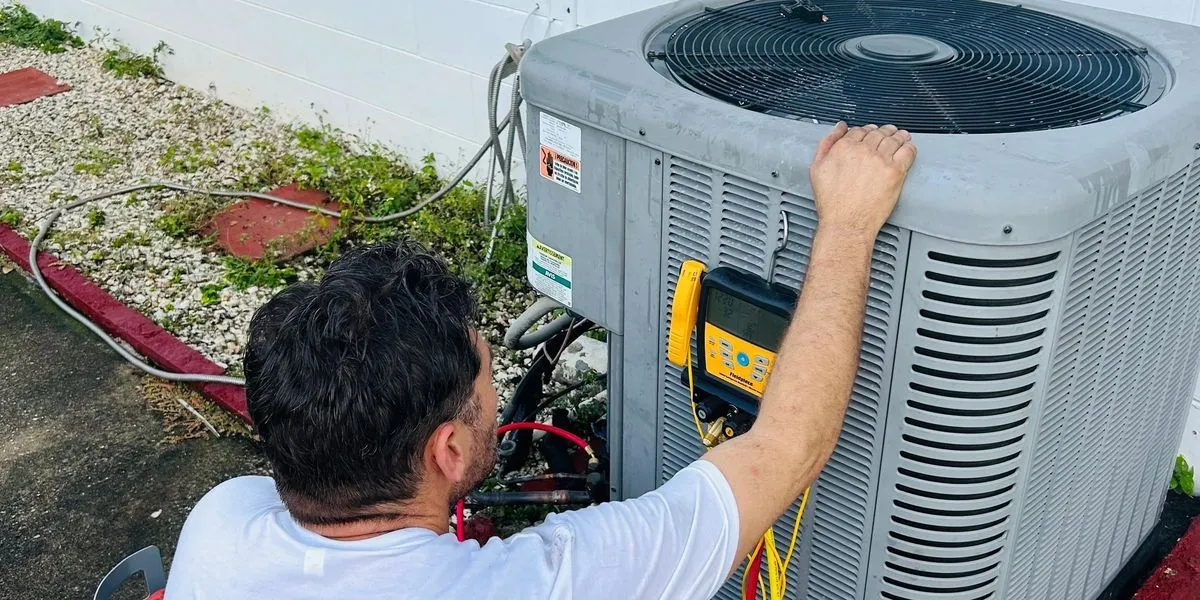 Central Air of Florida HVAC service technician working on residential comfort equipment
